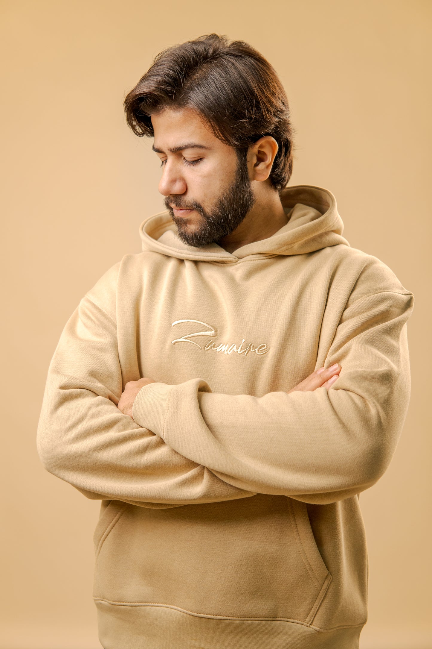 Sandstone Serenity Embroidered Hoodie