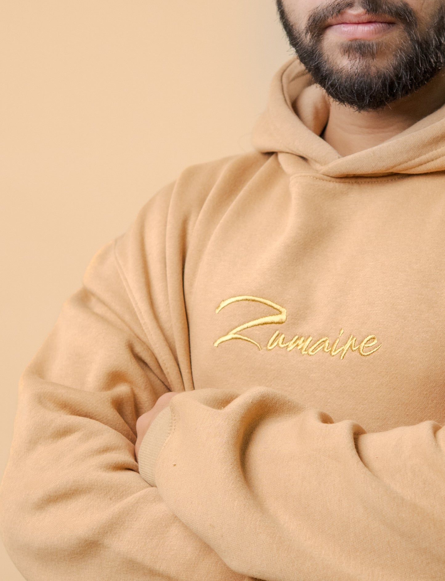 Caramel Cloud Embroidered Hoodie