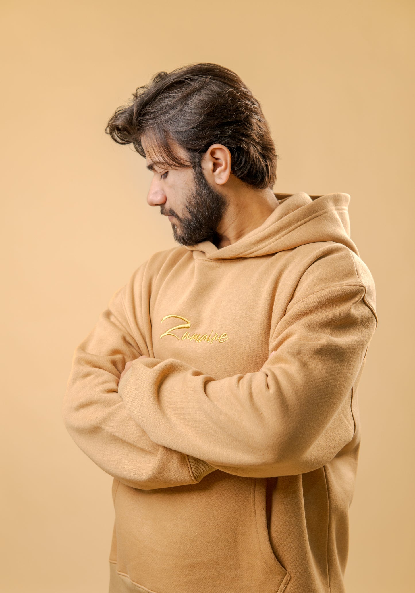 Caramel Cloud Embroidered Hoodie