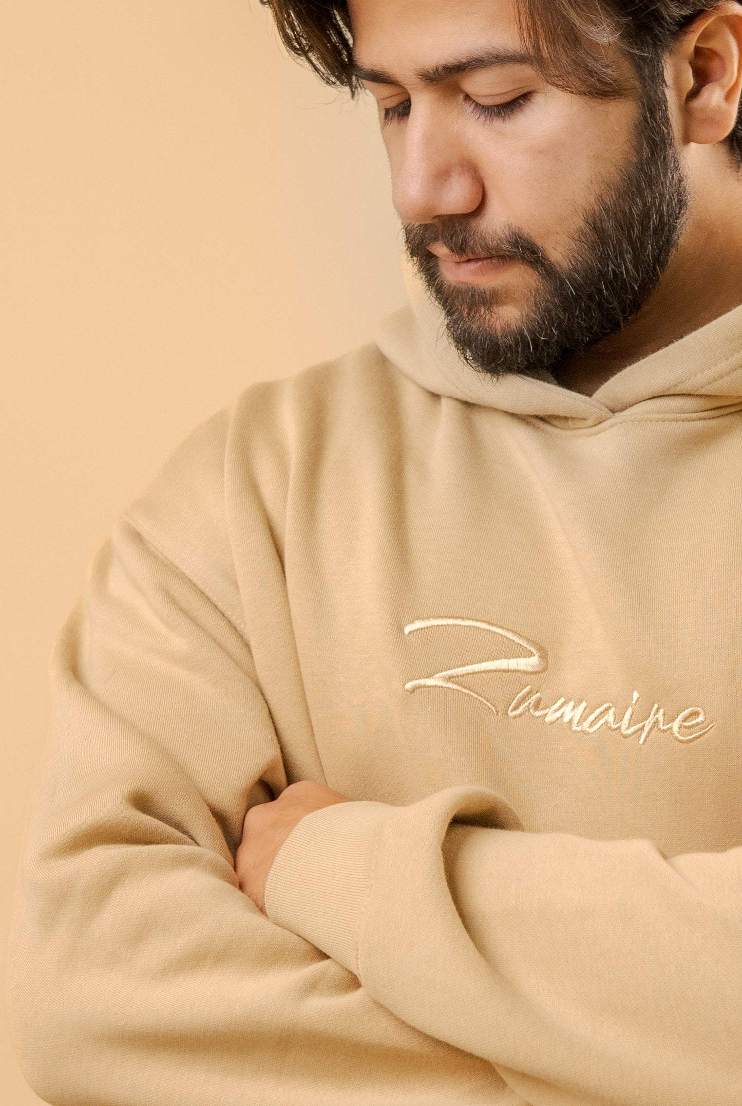 Sandstone Serenity Embroidered Hoodie