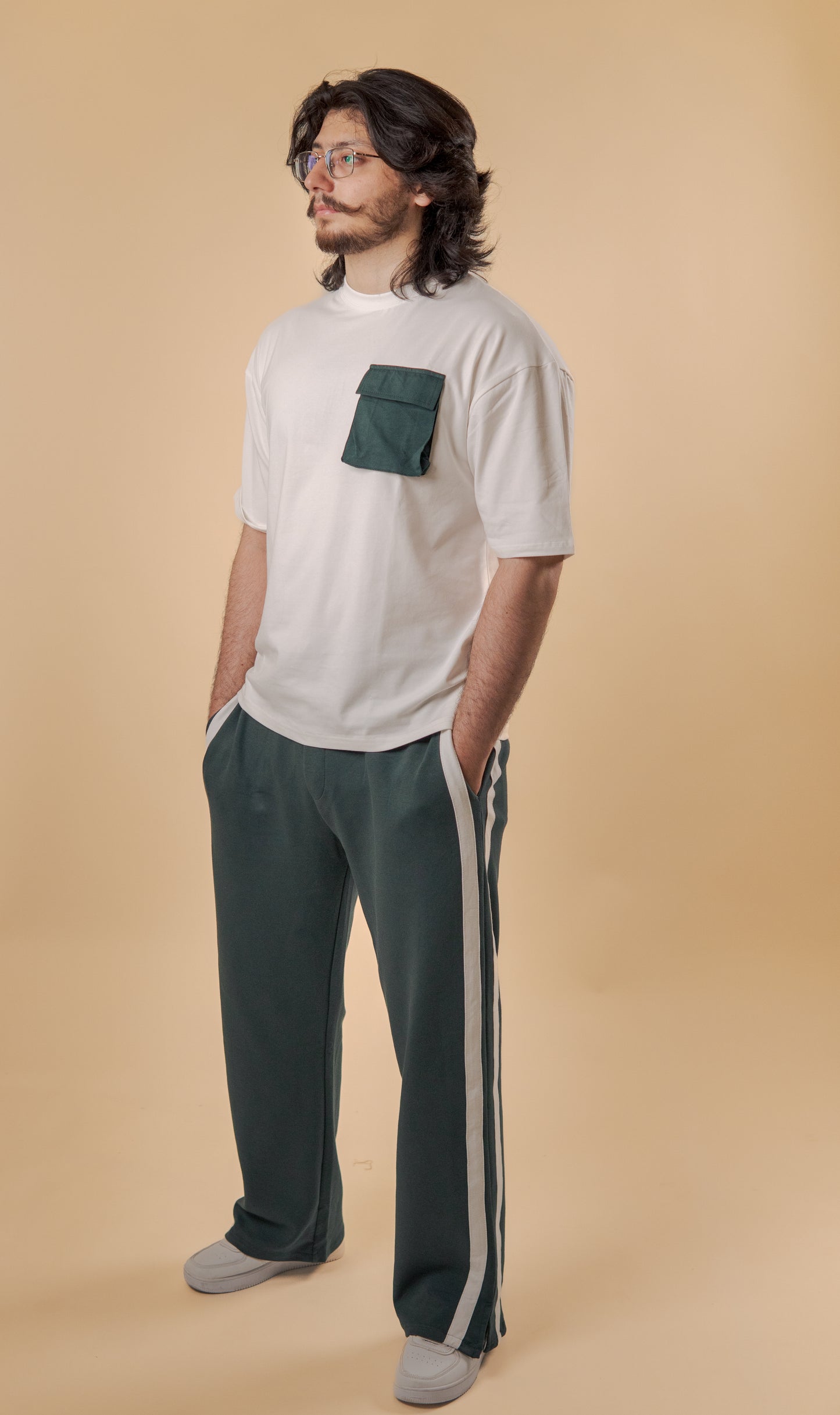 Dual Stripe Track Suit – Green