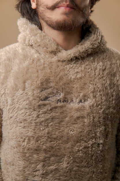 Soft Creme Fur Hoodie