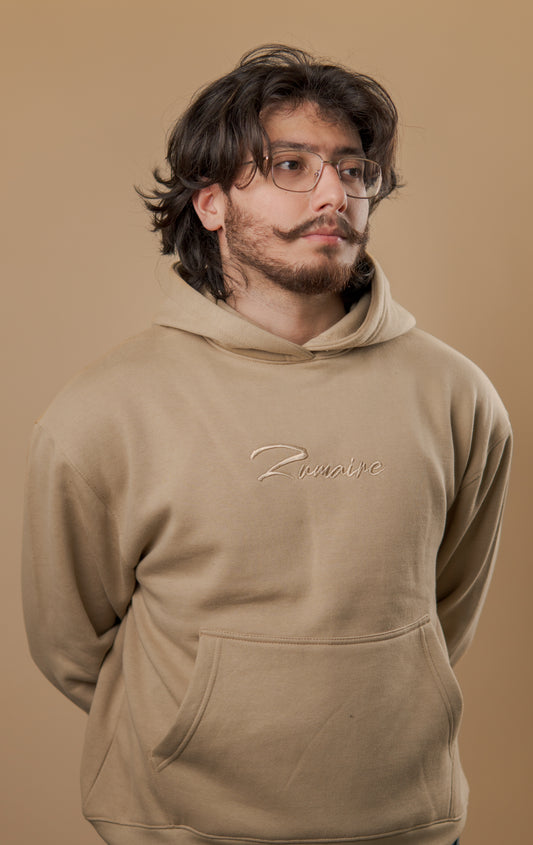 Sandstone Serenity Oversized Cropped Hoodie