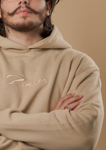 Sandstone Serenity Oversized Cropped Hoodie