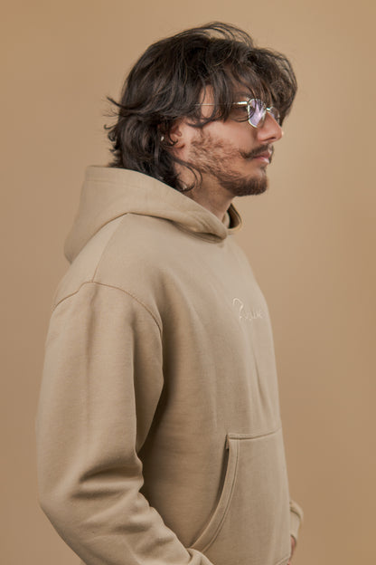 Sandstone Serenity Oversized Cropped Hoodie