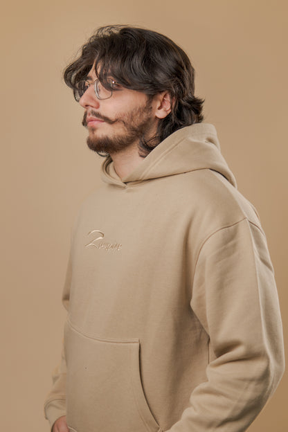 Sandstone Serenity Oversized Cropped Hoodie