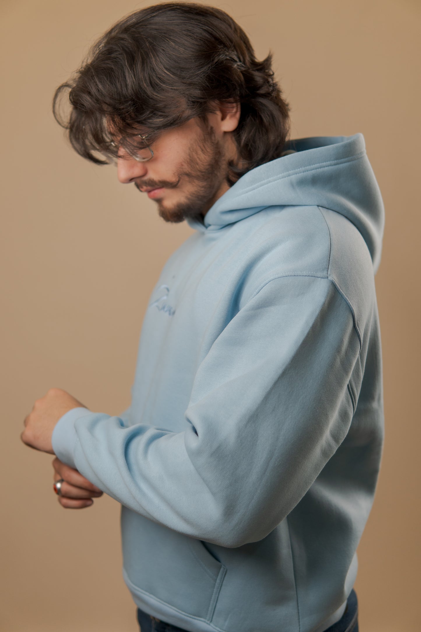 Oceanic calm Oversized Cropped Hoodie